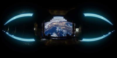 station spatiale internationale en orbite autour de la terre en réalité virtuelle video