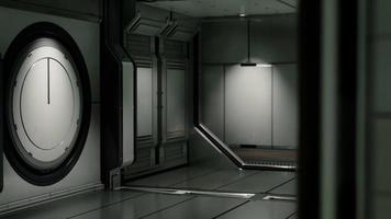 Clean sterile futuristic science fiction interior of a laboratory or spaceship