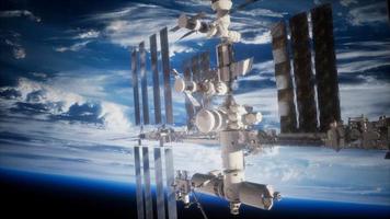 Earth and outer space station iss video