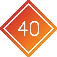 estilo de icono de límite de velocidad 40 vector