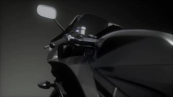 moto sport bike in dark studio with bright lights video