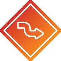 Zig Zag Road Icon Style vector