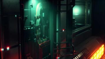 realistic futuristic sci-fi spaceship corridor video