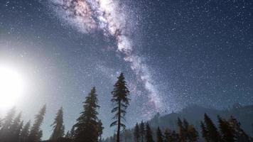 étoiles de la voie lactée au clair de lune video