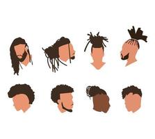 different dread hairstyles on white vector
