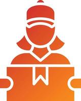 Delivery Women Icon Style vector