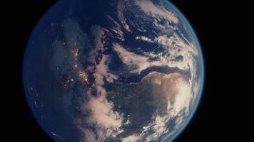 vue du globe terrestre de la planète depuis l'espace montrant la surface réaliste de la terre et la carte du monde