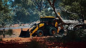 excavator tractor in bush forest video