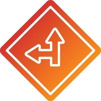 Side Road Left Icon Style vector