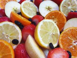 foto de fondo de frutas jugosas frescas