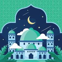 mes de ramadán con hermoso diseño de mezquita vector