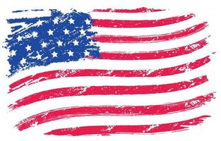 bandera americana con concepto de estilo angustiado vector