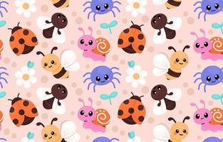 Cute Insect Seamless Pattern vector