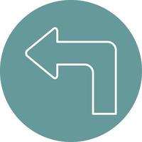 Turn Left Icon Style vector