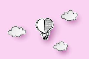 hot air balloon in a heart shape. photo