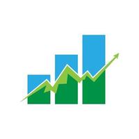 Finance bar chart icon vector