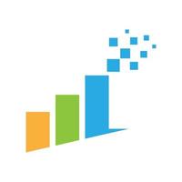 Finance bar chart icon vector