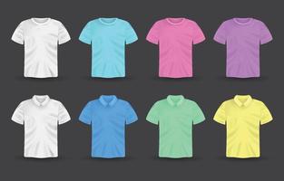 Set Of 3D Tshirt Templates Mock Up vector