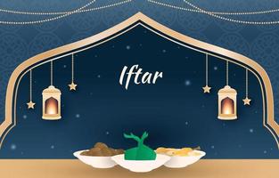 fondo de comida iftar vector