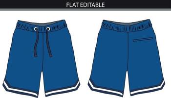 blue shorts flat sketch file vector