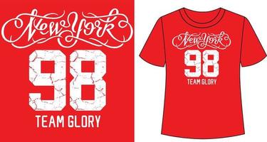 New York city slogan graphic with red background vector