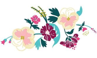 archivo vectorial floral bordado vector