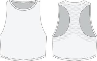 Sports mesh tank top flat sketch vector file