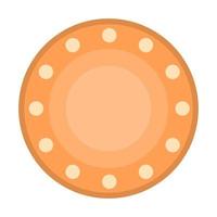 Ceramic plate with ornament. Kitchen utensils and dinnerware. vector
