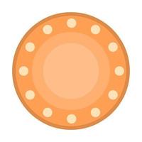 Ceramic plate with ornament. Kitchen utensils and dinnerware. vector