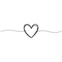 hand drawn heart with thin line, divider shape, Tangled grungy round scribble Isolated on white background.Vector illustration vector