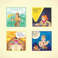 Girls Scout Outdoor Activities vector