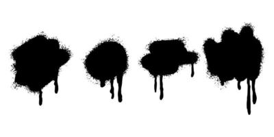 Set of graffiti Spray painted lines and grunge dots isolated on white background. vector illustration.