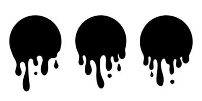 Dripping liquid. Current paint, stains. Paint dripping. Current inks. isolated on white background. Vector illustration.