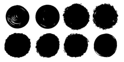 set of hand drawn vector doodle circle line sketch isolated on white background.