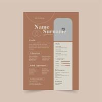 Creative Resume CV Template Design in A4 Paper. vector