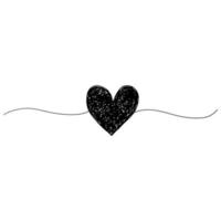 hand drawn heart with thin line, divider shape, Tangled grungy round scribble Isolated on white background.Vector illustration vector