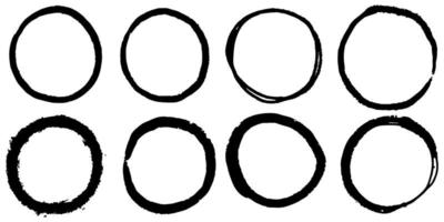 set of hand drawn vector doodle circle line sketch isolated on white background.