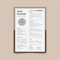 Creative Resume CV Template Design in A4 Paper. vector