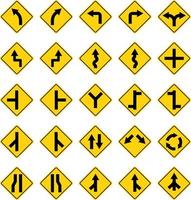 Warning traffic sign collections, Warning traffic sign icon pack, Warning traffic sign vector illustrations