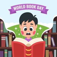 un mundo de lectura para niños en la biblioteca
