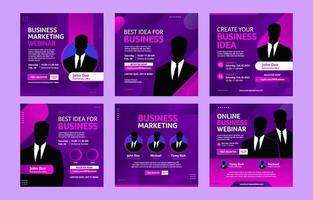 Set of Business Idea Social Media Post vector