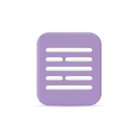 Paper document 3d vector icon illustration design element