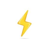 Flash thunder 3d icon object vector illustration design element