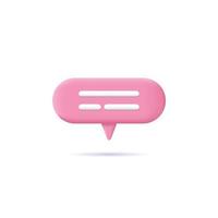 Speech bubble icon 3d vector illustration design element