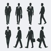 Silhouette Character Walking Businessman vector