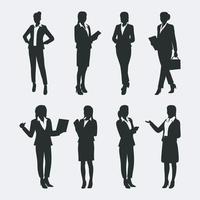 Silhouette of Business Woman Character vector
