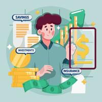 Man Character In Financial Literacy vector