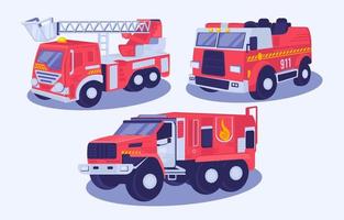 Fire Truck With Alternative Variations vector