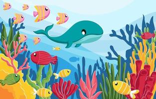 Ocean Life Background vector