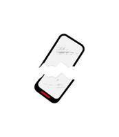 Broken smartphone. Flat design. Vector illustration. Graphic element of design. Icon of cellphone